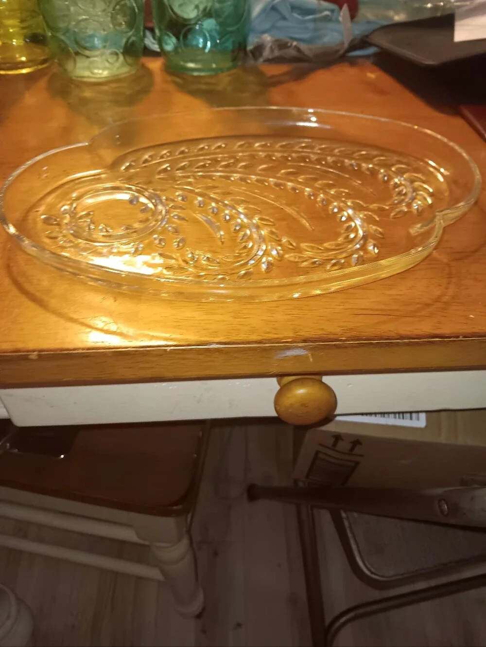 Federal Glass Vintage 1950s Homestead Collection Serving Plate Wheat Pattern